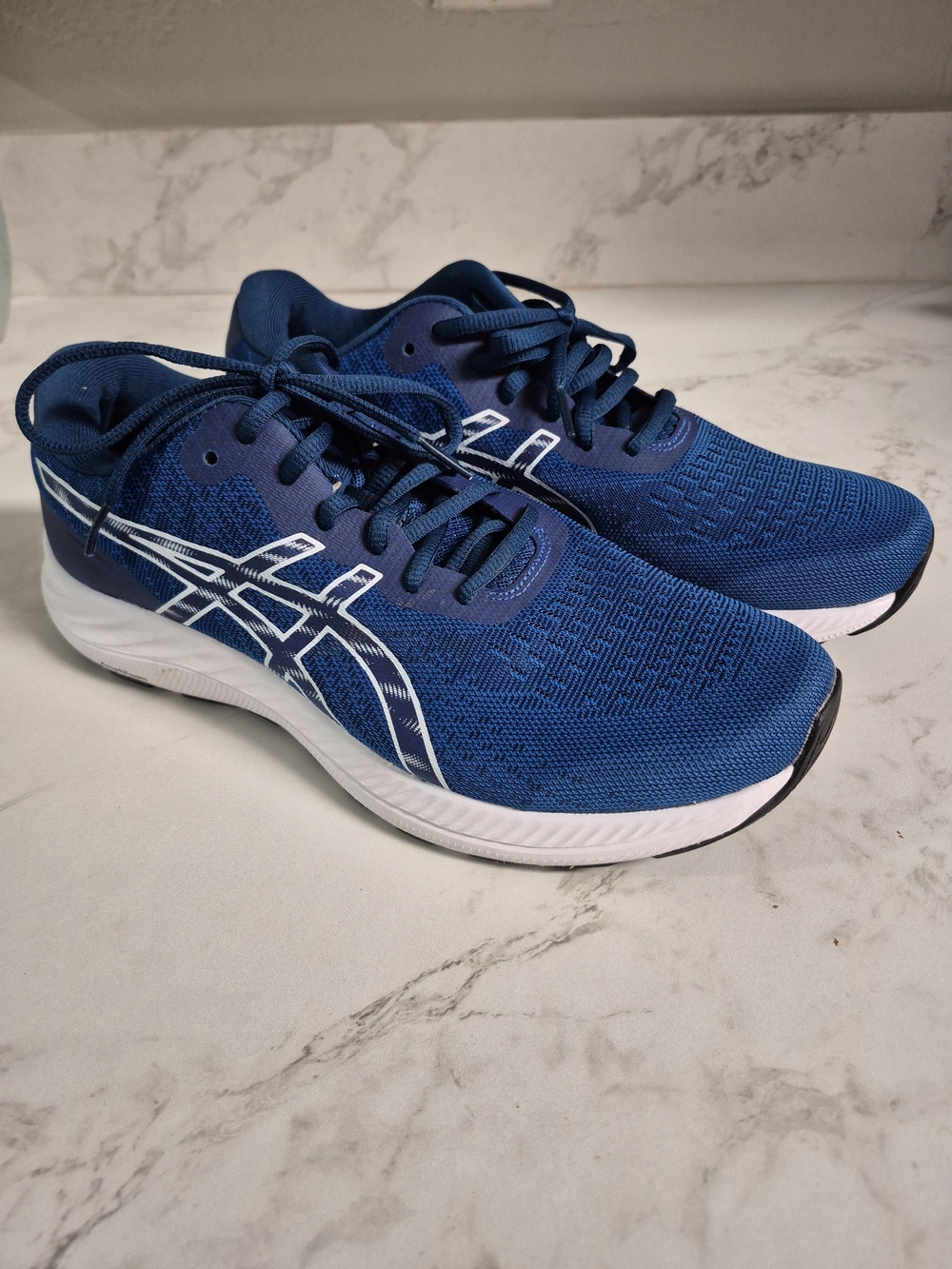 ASICS Blue Knit Running Shoes